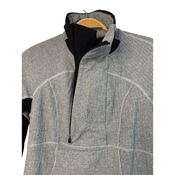 Lululemon Base Runner 1/2 Zip Herringbone Black Sz 8 Jacket Pullover 7430 rulu - Picture 6 of 14